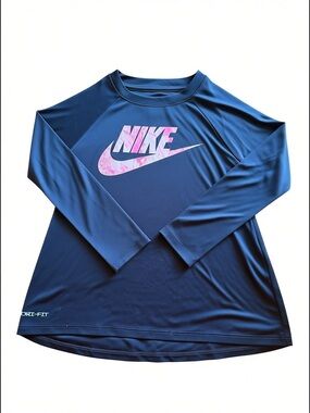 Nike Long Sleeve Dri-FIT Top - Black with Pink Logo